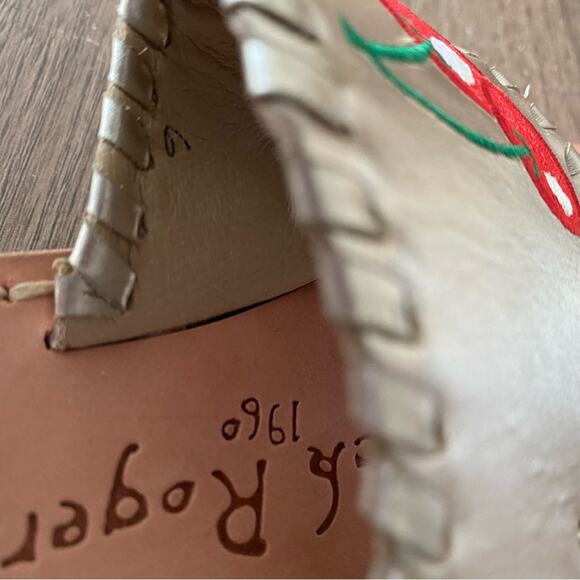 Jack Rogers Whipstich Cherry Gold Thong Sandals size 6 - Picture 9 of 9